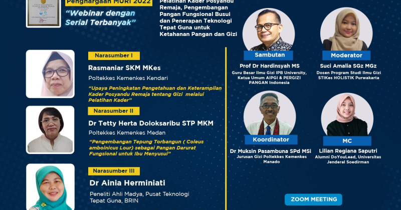 Pelatihan Kader Posyandu Remaja, Pengembangan Pangan Fungsional Busui dan Penerapan Teknologi Tepat Guna untuk Ketahanan Pangan dan Gizi