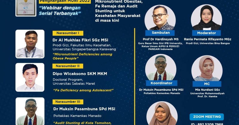 Mikronutrient Obesitas, Fe Remaja dan Audit Stunting untuk Kesehatan Masyarakat di Masa Kini