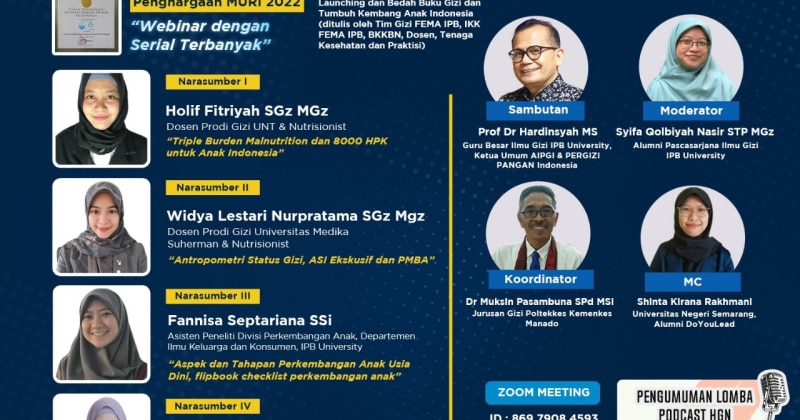 Launching dan Bedah Buku Gizi dan Tumbuh Kembang Anak Indonesia (ditulis oleh Tim Gizi FEMA IPB, IKK FEMA IPB, BKKBN, Dosen, Tenaga Kesehatan dan Praktisi)