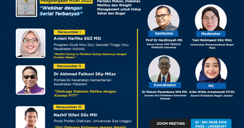 Perilaku Makan, Diabetes Meliltus dan Weight Management untuk Hidup Sehat dan Bugar