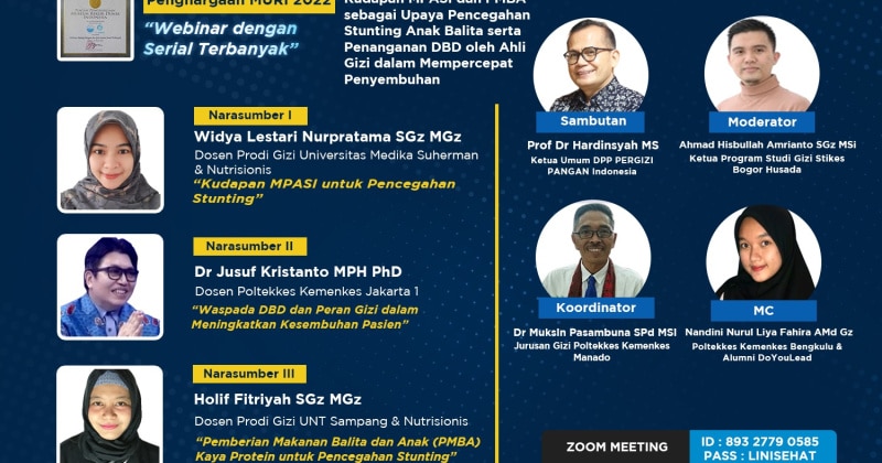 Kudapan MPASI dan PMBA sebagai Upaya Pencegahan Stunting Anak Balita serta Penanganan DBD oleh Ahli Gizi dalam Mempercepat Penyembuhannya