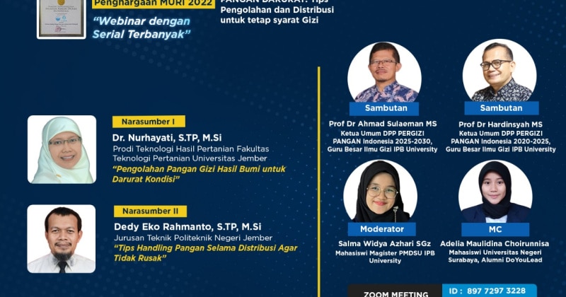 PANGAN DARURAT: Tips Pengolahan dan Distribusi untuk tetap syarat Gizi